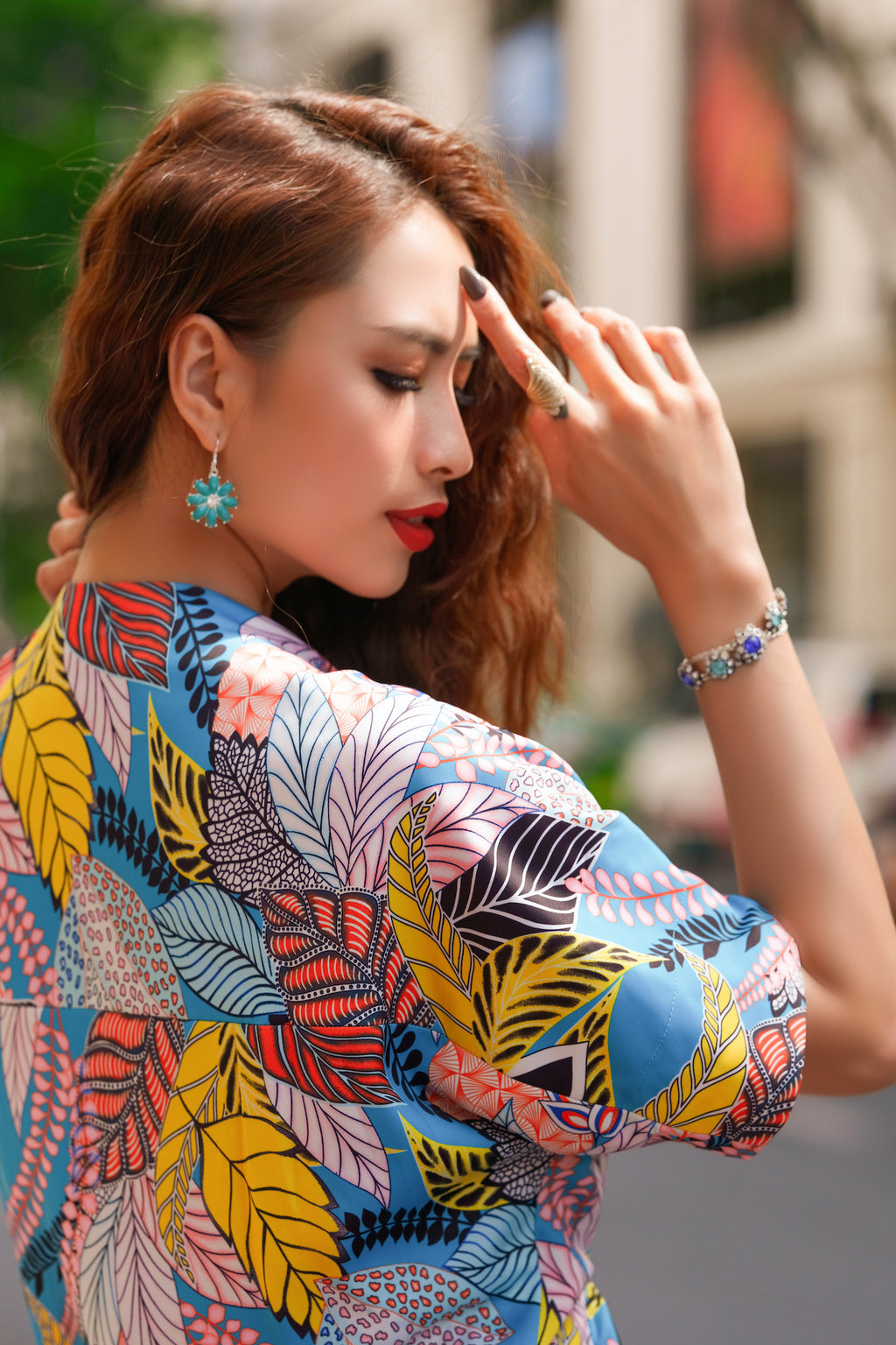 Đầm mini suông hoa lá lập thể thời trang Hity