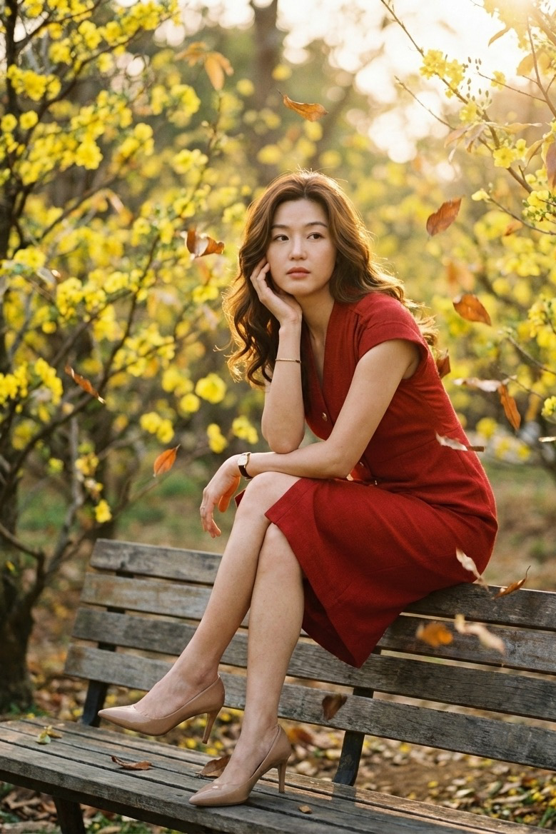 Đầm ôm body tweed đỏ thời trang Hity