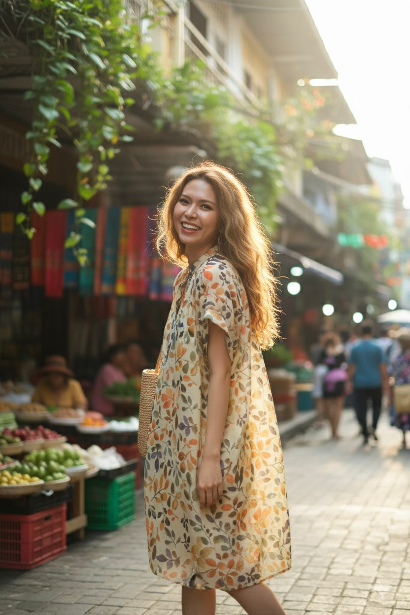 Đầm suông form rộng kaftan thời trang Hity