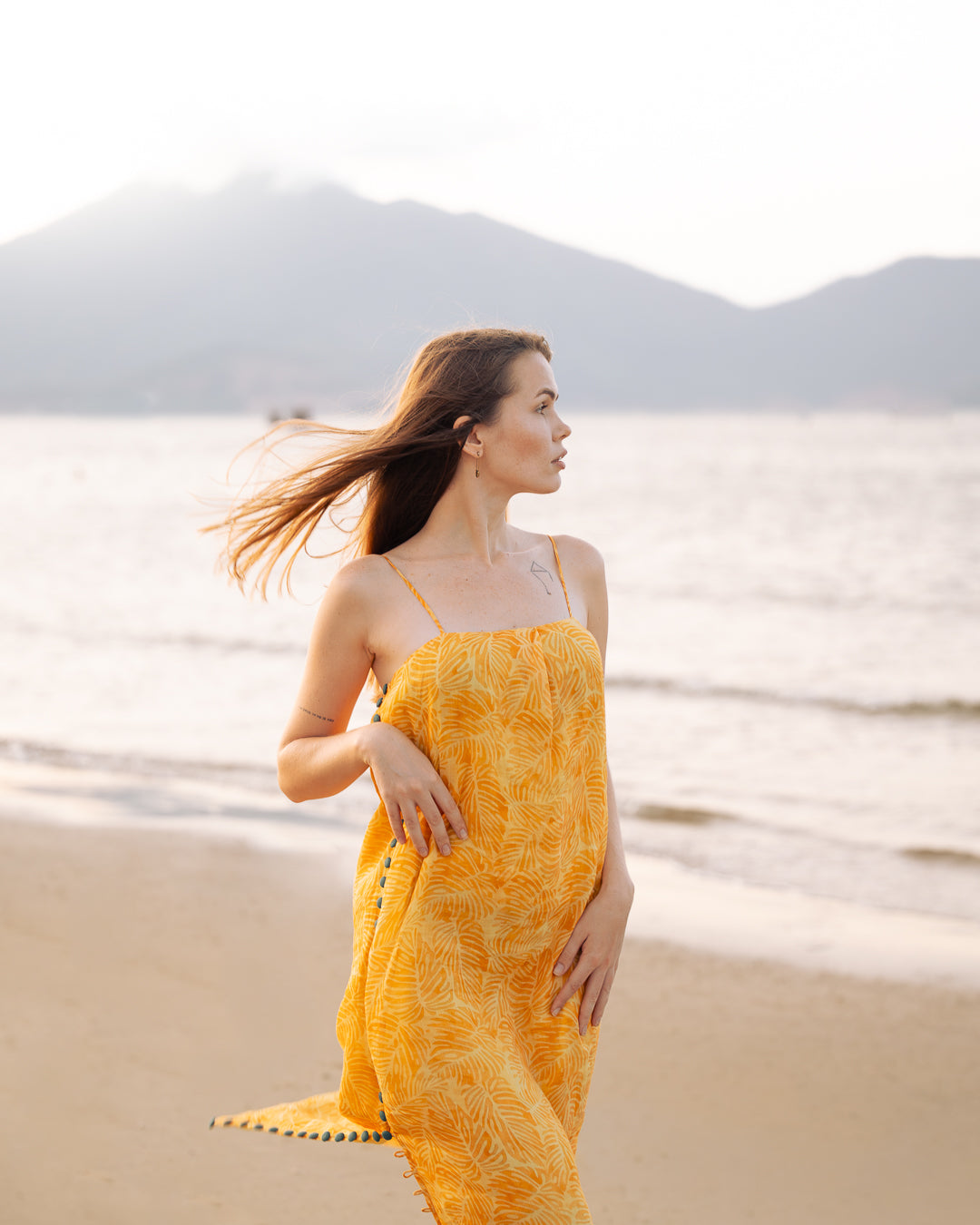 Đầm suông hai dây linen thời trang Hity