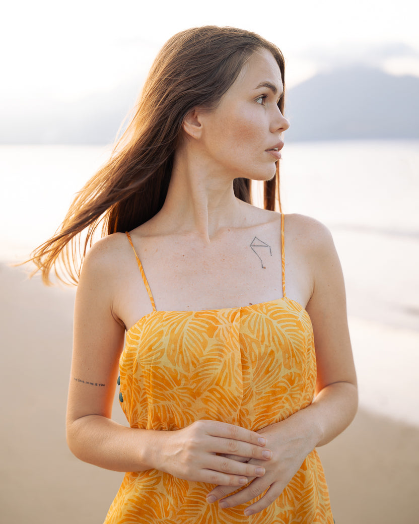 Đầm suông hai dây linen thời trang Hity