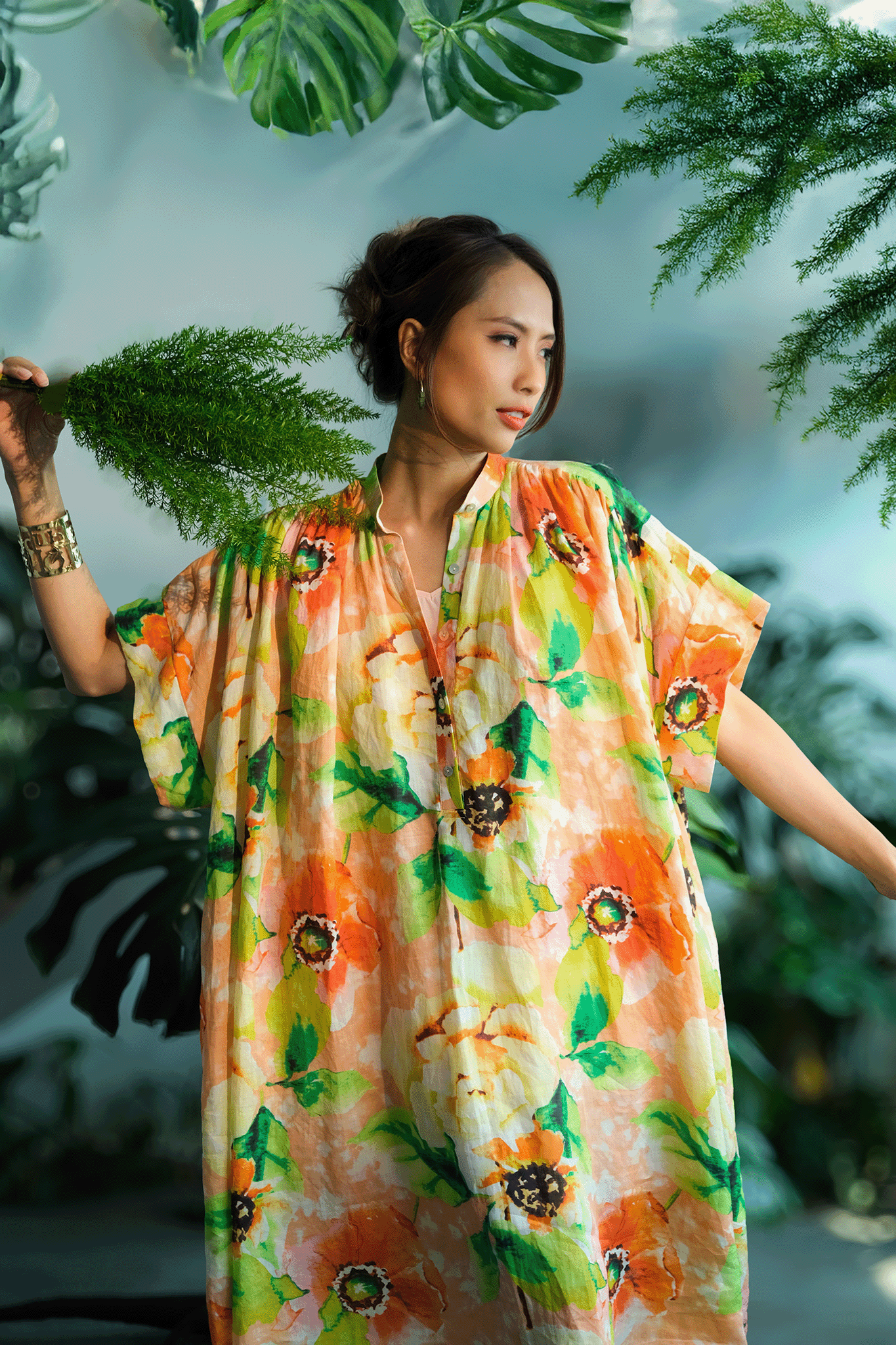 Đầm Suông Oversized Linen Dâm Bụt - Hity