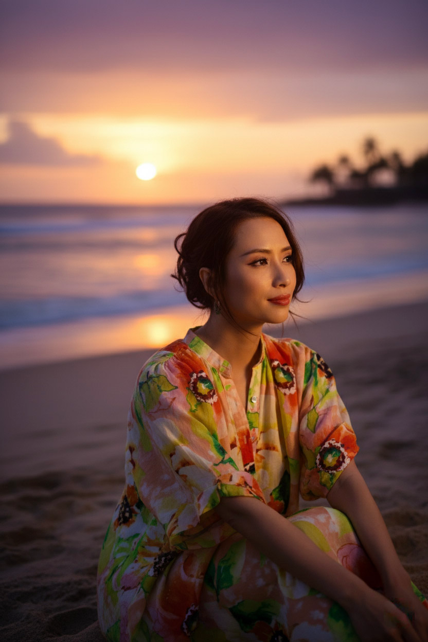 Đầm suông form rộng oversized linen hoa thời trang Hity