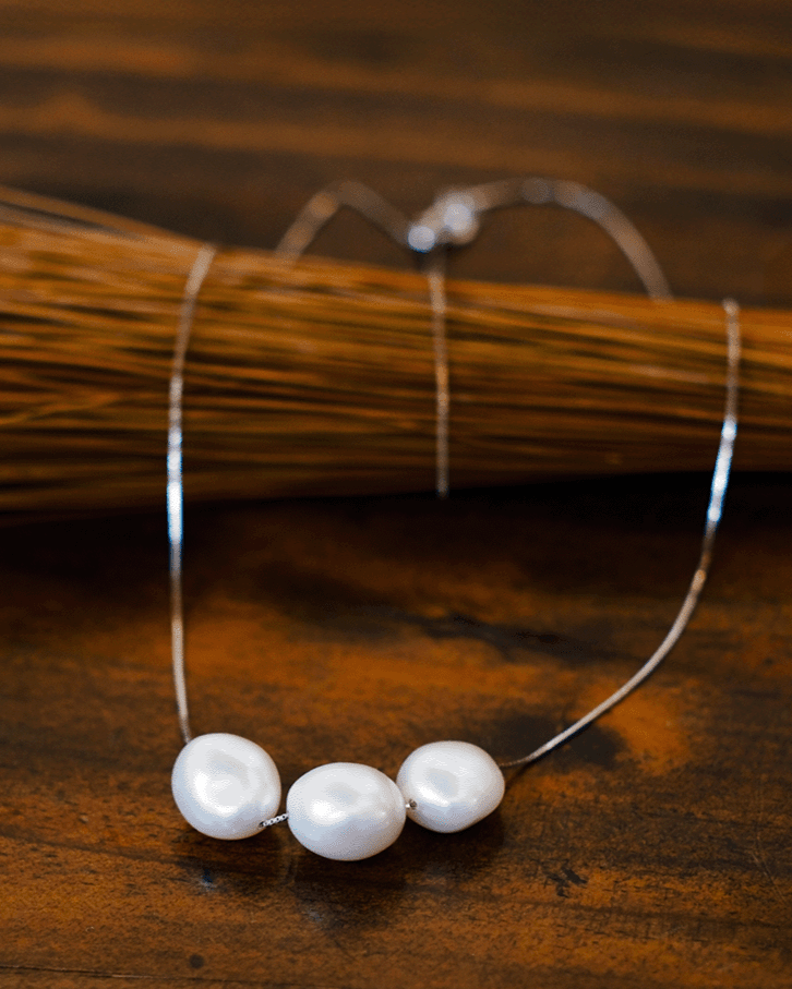 Dây Chuyền Xuyên Tâm Ngọc Trai Baroque - Hity