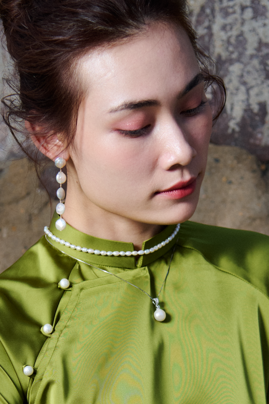 Dây chuyền bạc mặt ngọc trai baroque thời trang Hity