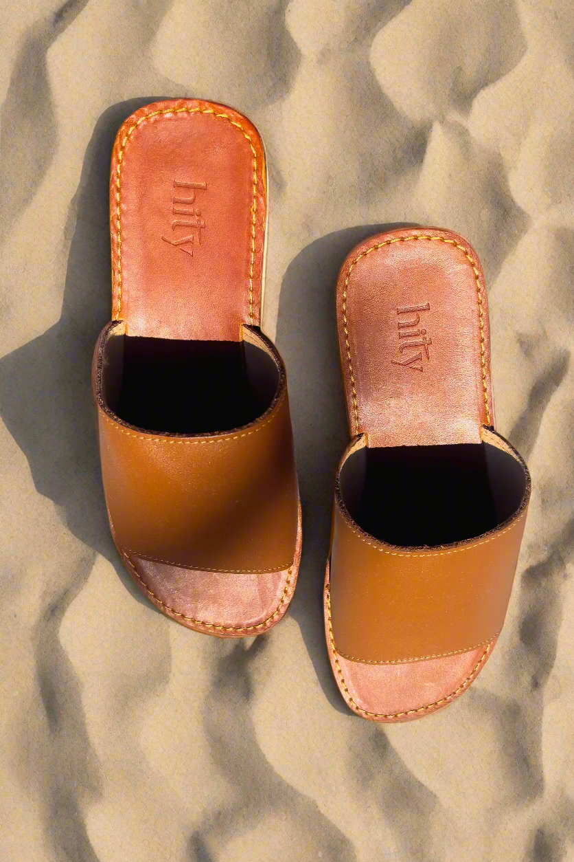 Dép lê quai ngang bảng rộng da bò cao cấp thời trang Hity