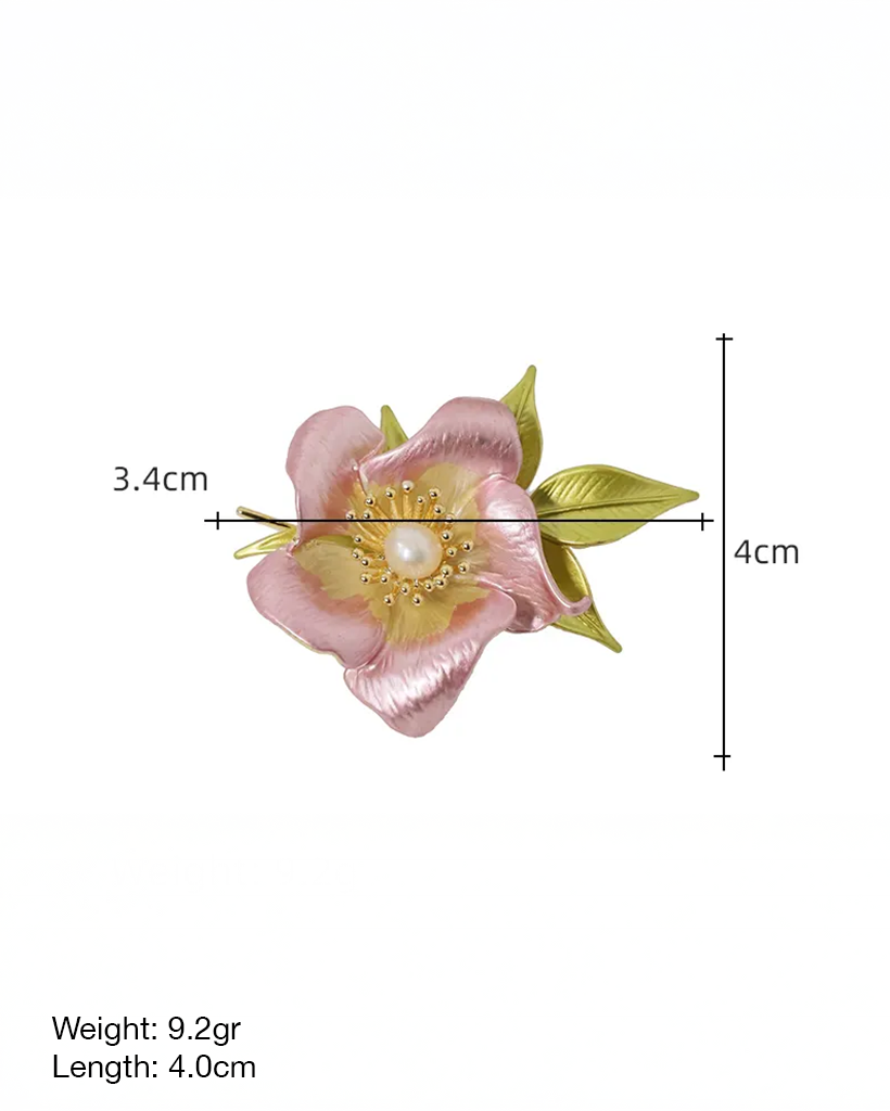 Cài áo hoa hồng đính ngọc trai baroque thời trang Hity