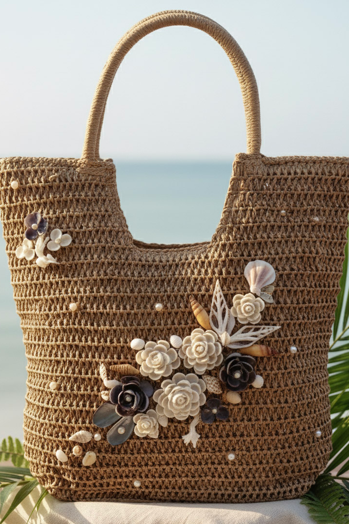 Giỏ cói giấy dáng tote mềm thời trang Hity