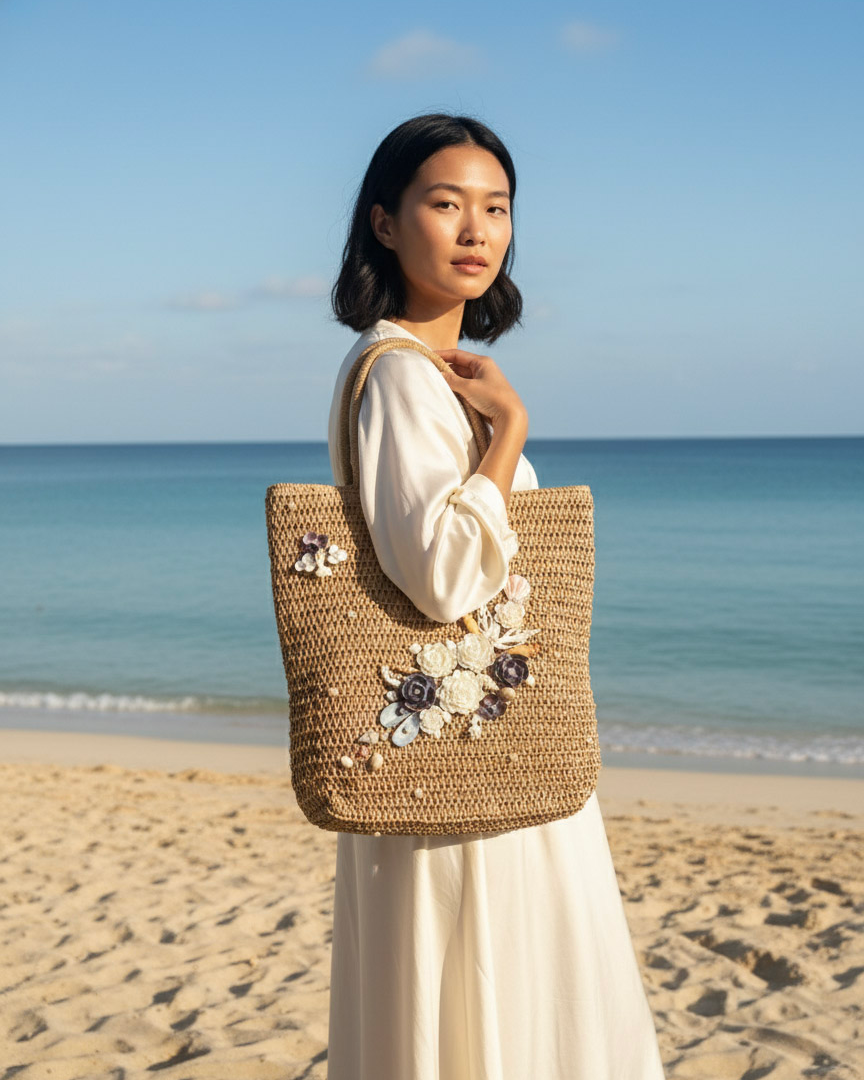 Giỏ cói giấy dáng tote mềm thời trang Hity