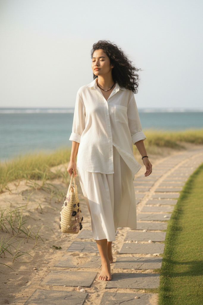 Giỏ cói giấy dáng tote mềm trang trí vỏ sò ốc thời trang Hity