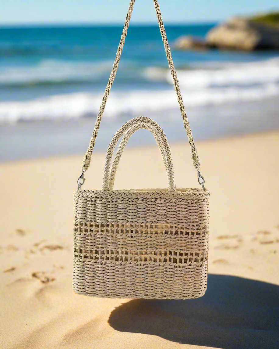 Giỏ cói vuông đeo vai thời trang Hity