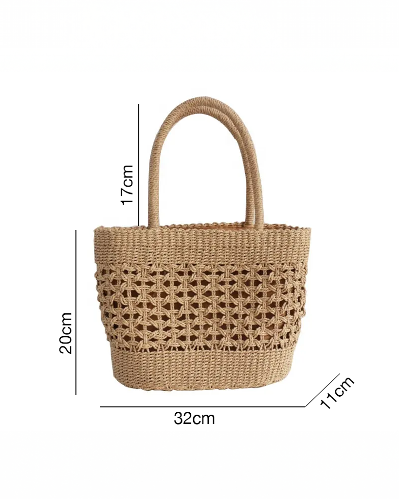 Giỏ túi cói vuông thời trang Hity
