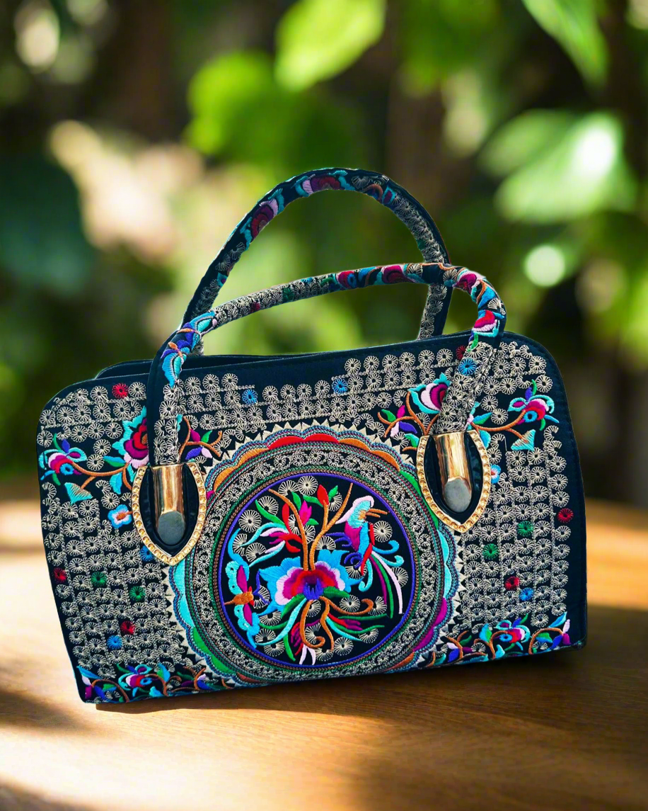 Giỏ túi xách tay thổ cẩm H'mong thời trang Hity