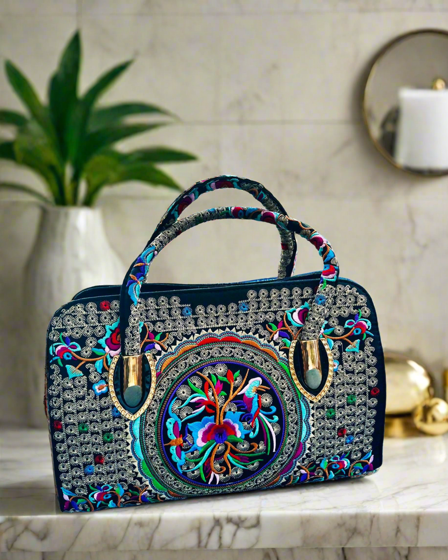 Giỏ túi xách tay thổ cẩm H'mong thời trang Hity