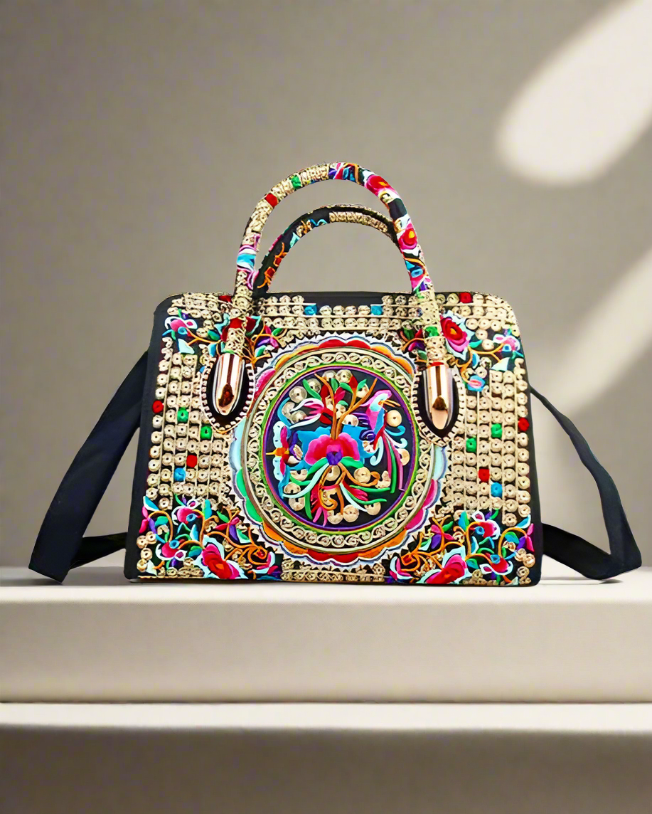 Giỏ túi xách tay thổ cẩm H'mong thời trang Hity