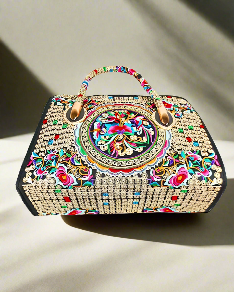 Giỏ túi xách tay thổ cẩm H'mong thời trang Hity