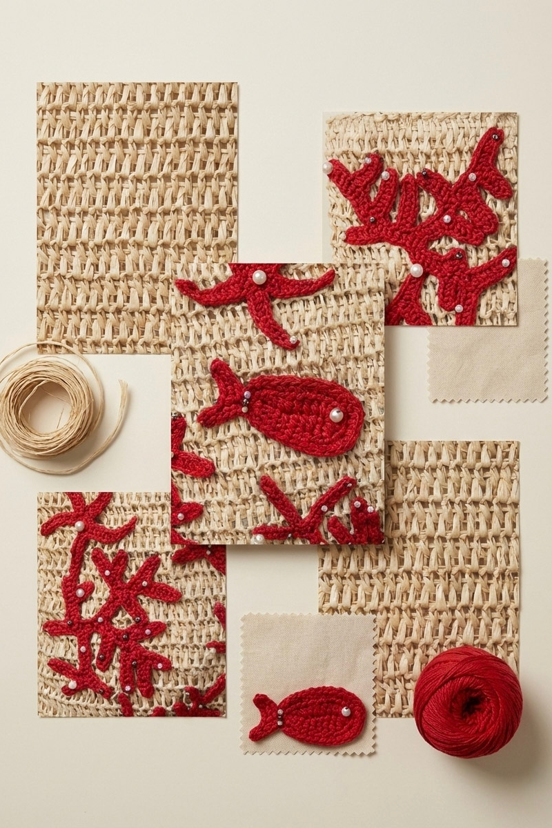 Giỏ cói giấy dáng tote mềm trang trí vỏ sò ốc thời trang Hity