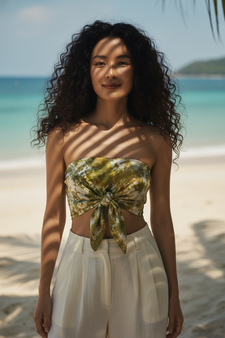 Khăn choàng lụa nhuộm màu loang tie dye thời trang Hity