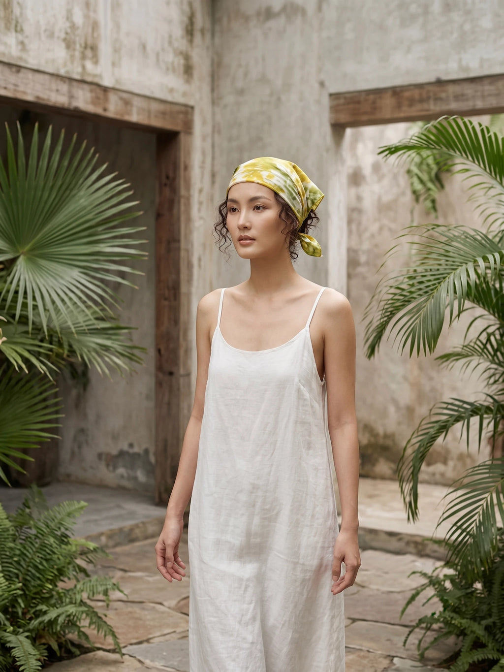 Khăn lụa tơ tằm nhuộm loang tiedye vuông mini thời trang Hity
