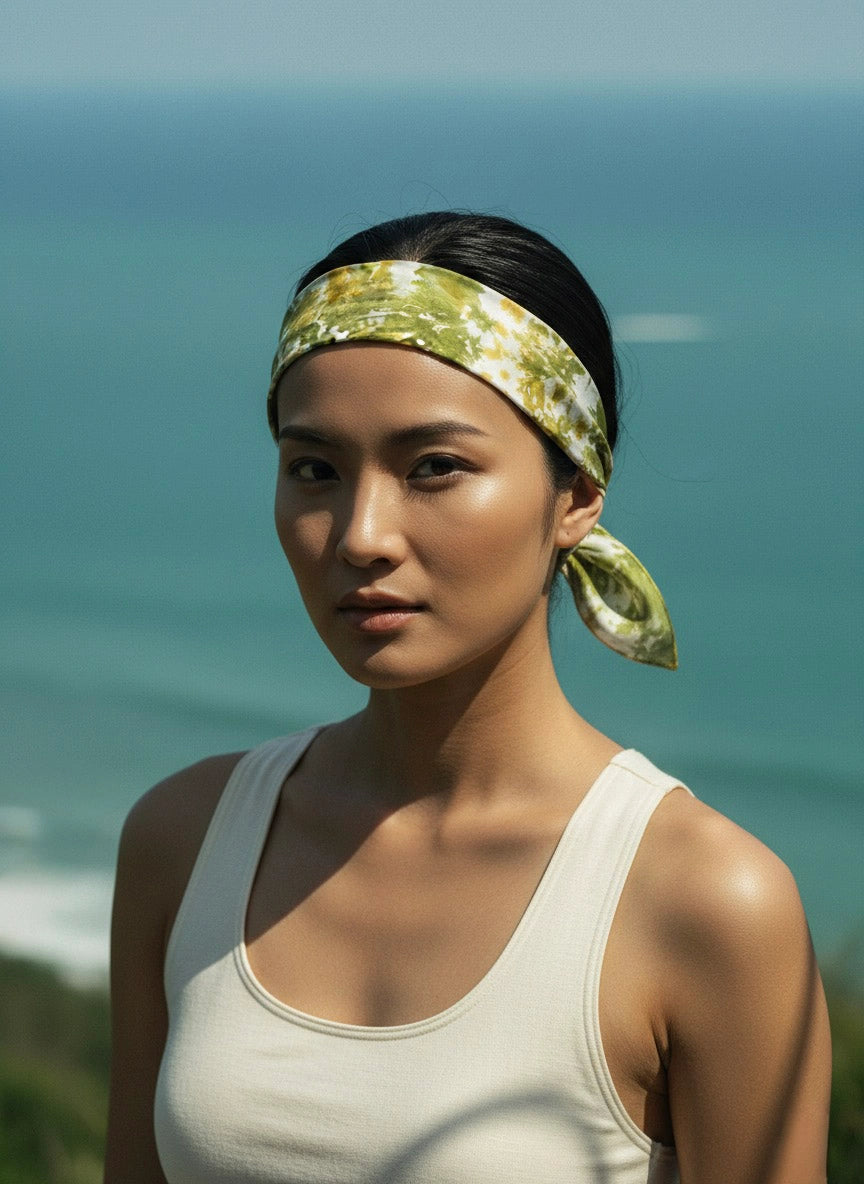 Khăn lụa tơ tằm nhuộm loang tiedye vuông mini thời trang Hity