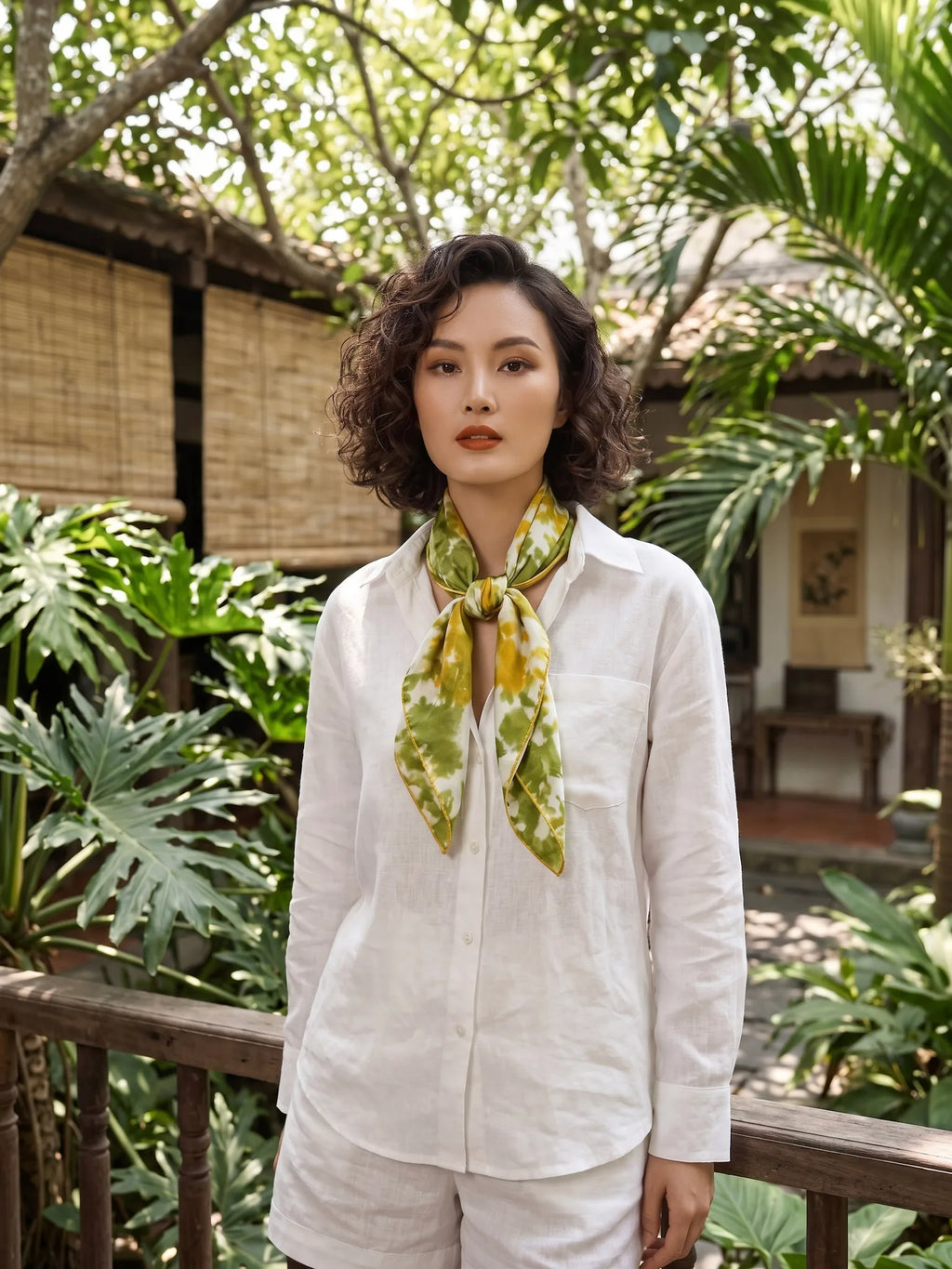 Khăn lụa tơ tằm nhuộm loang tiedye vuông thời trang Hity