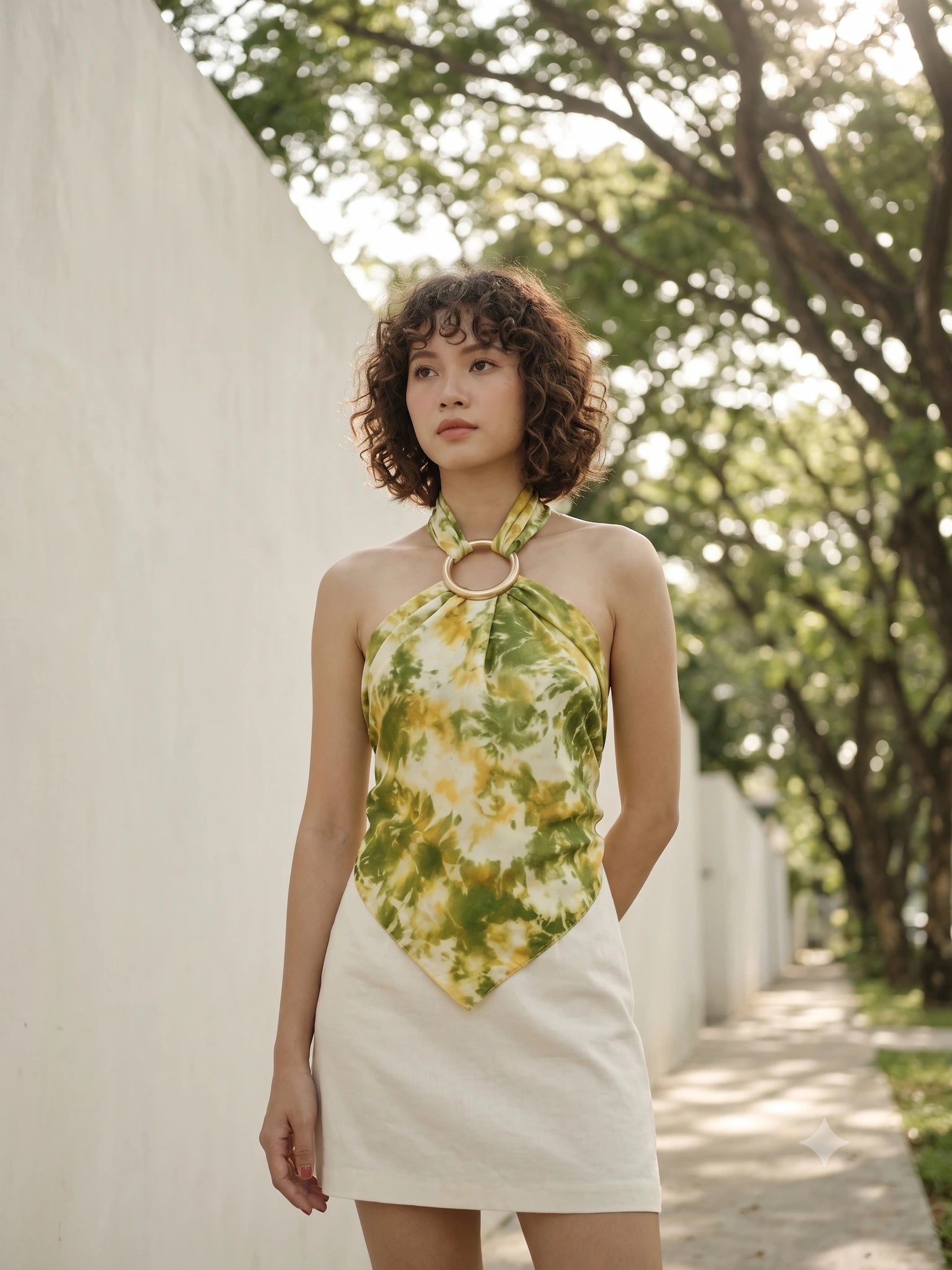 Khăn lụa tơ tằm nhuộm loang tiedye vuông thời trang Hity