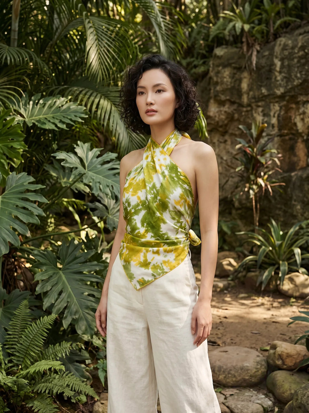 Khăn lụa tơ tằm nhuộm loang tiedye vuông thời trang Hity
