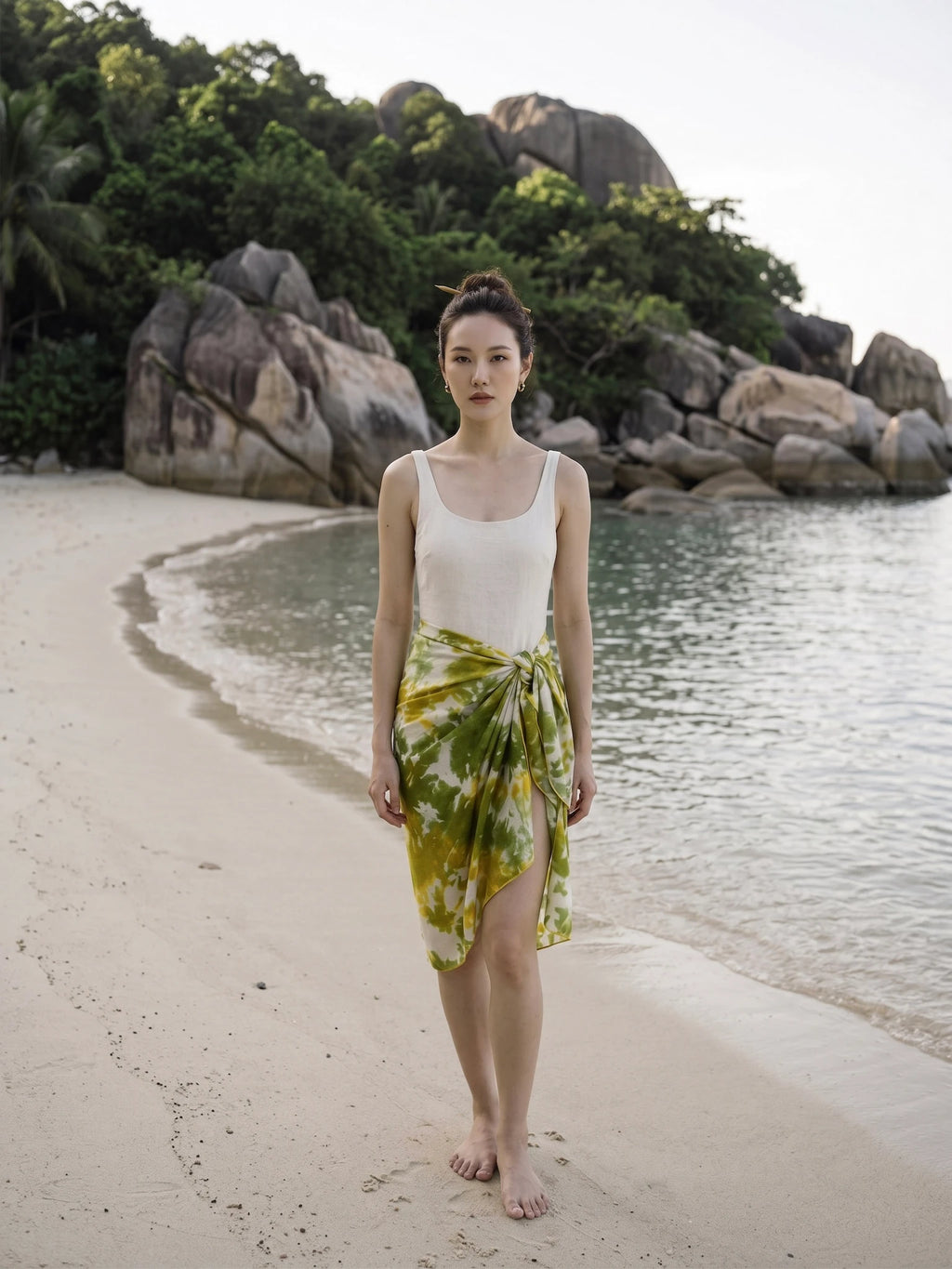 Khăn lụa tơ tằm nhuộm loang tiedye vuông thời trang Hity