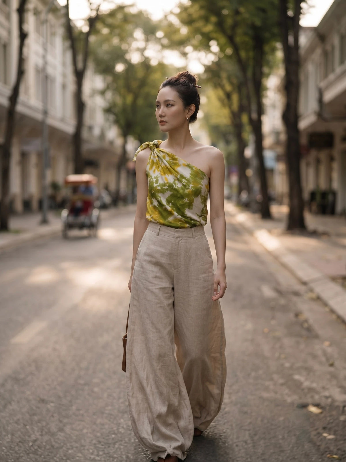 Khăn lụa tơ tằm nhuộm loang tiedye oversize thời trang Hity