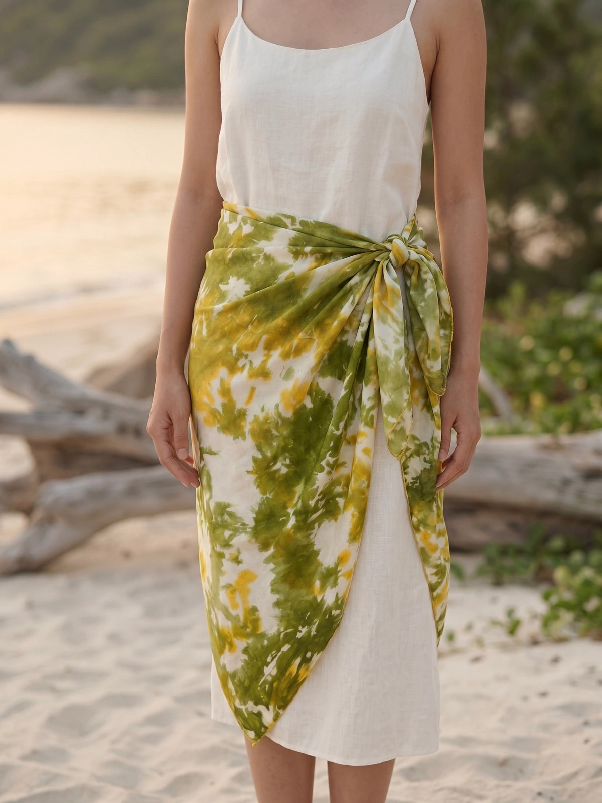 Khăn lụa tơ tằm nhuộm loang tiedye oversize thời trang Hity