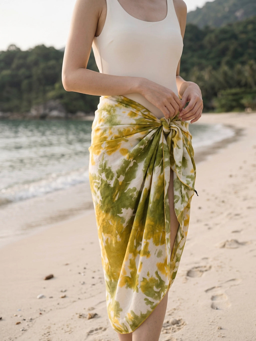 Khăn lụa tơ tằm nhuộm loang tiedye oversize thời trang Hity