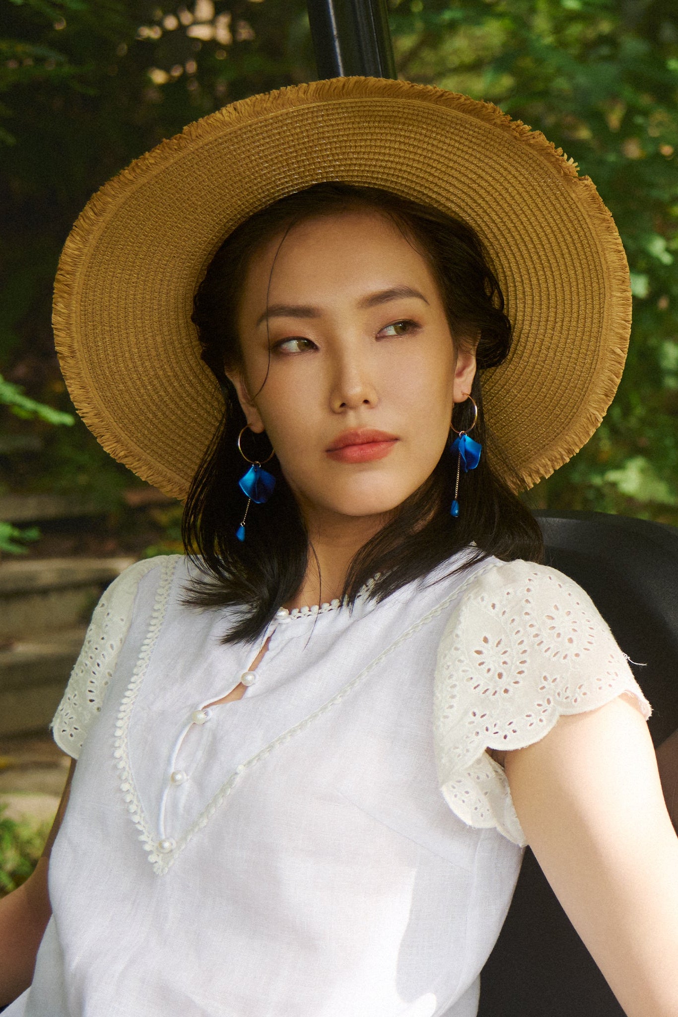 Mũ nón cói vành rộng thêu tay thời trang Hity