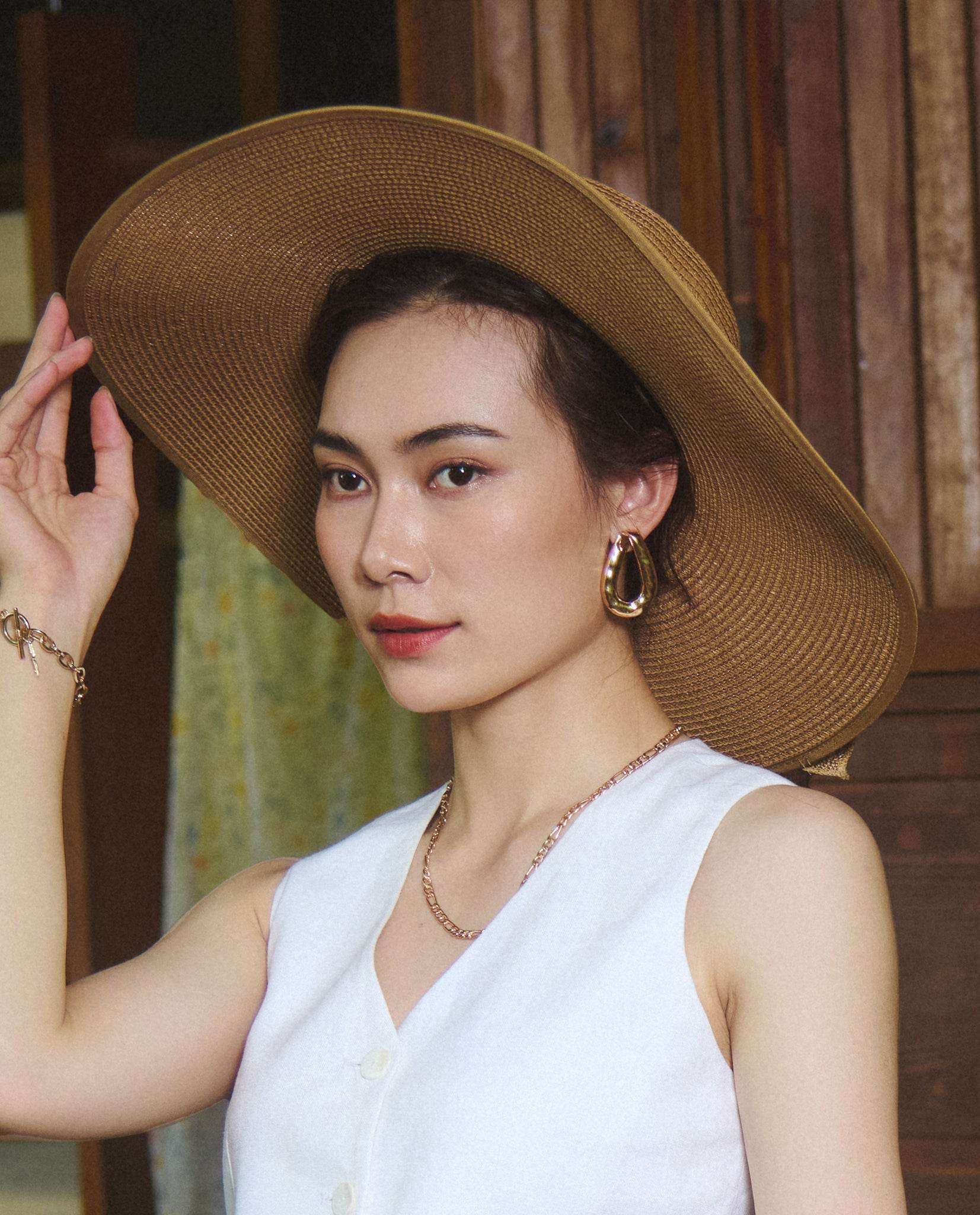 Mũ cói rộng vành thời trang Hity