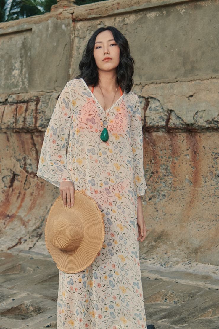 Mũ nón cói vành rộng thêu tay thời trang Hity