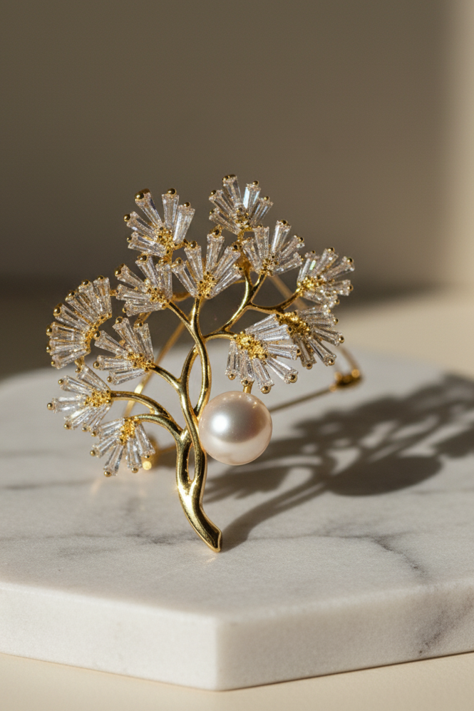 Trâm cài áo ngọc trai baroque thời trang Hity