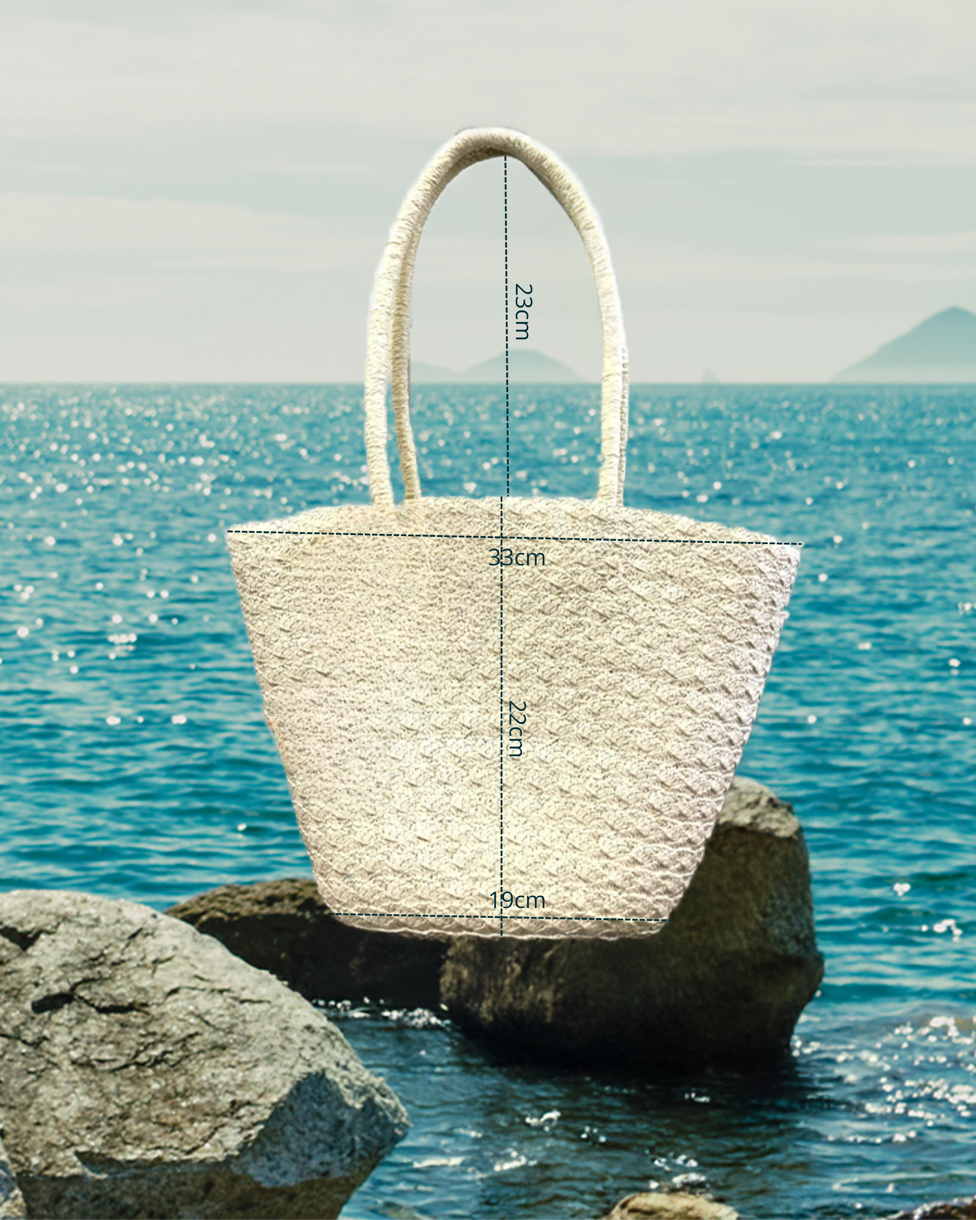 Giỏ túi cói hình thang tote thời trang Hity