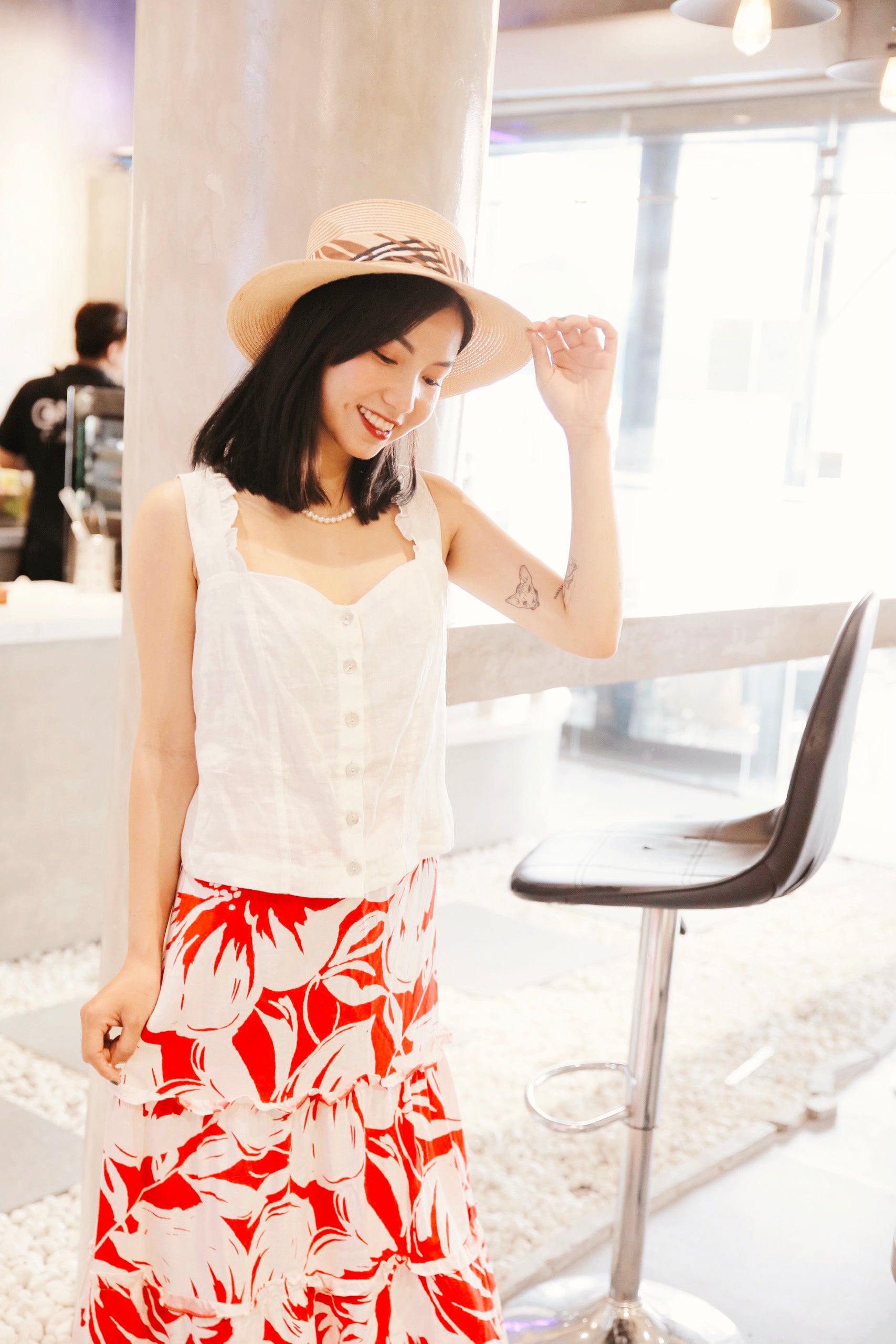 Váy maxi lá đỏ thời trang Hity