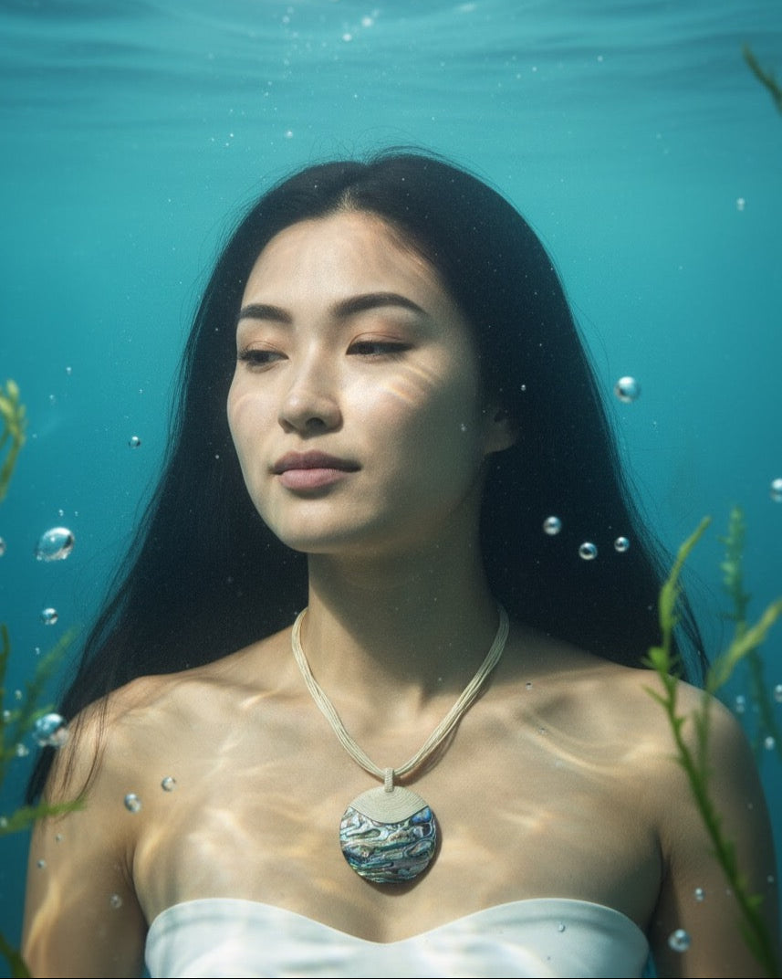 Vòng cổ cửu khổng bào ngư trang sức thủ công mỹ nghệ thời trang Hity