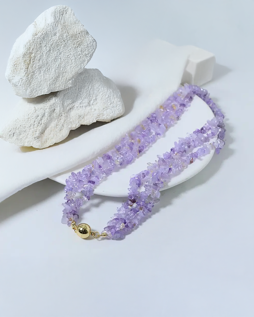 Vòng cổ thạch anh tím thời trang Hity
