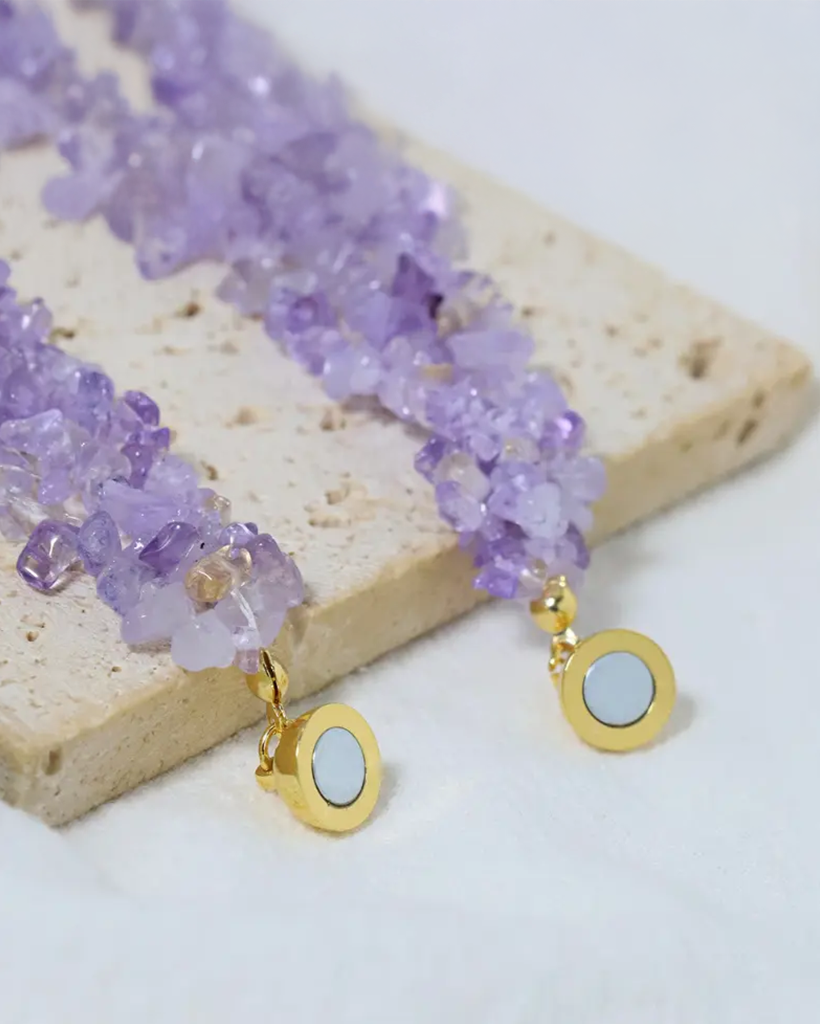 Vòng cổ thạch anh tím thời trang Hity