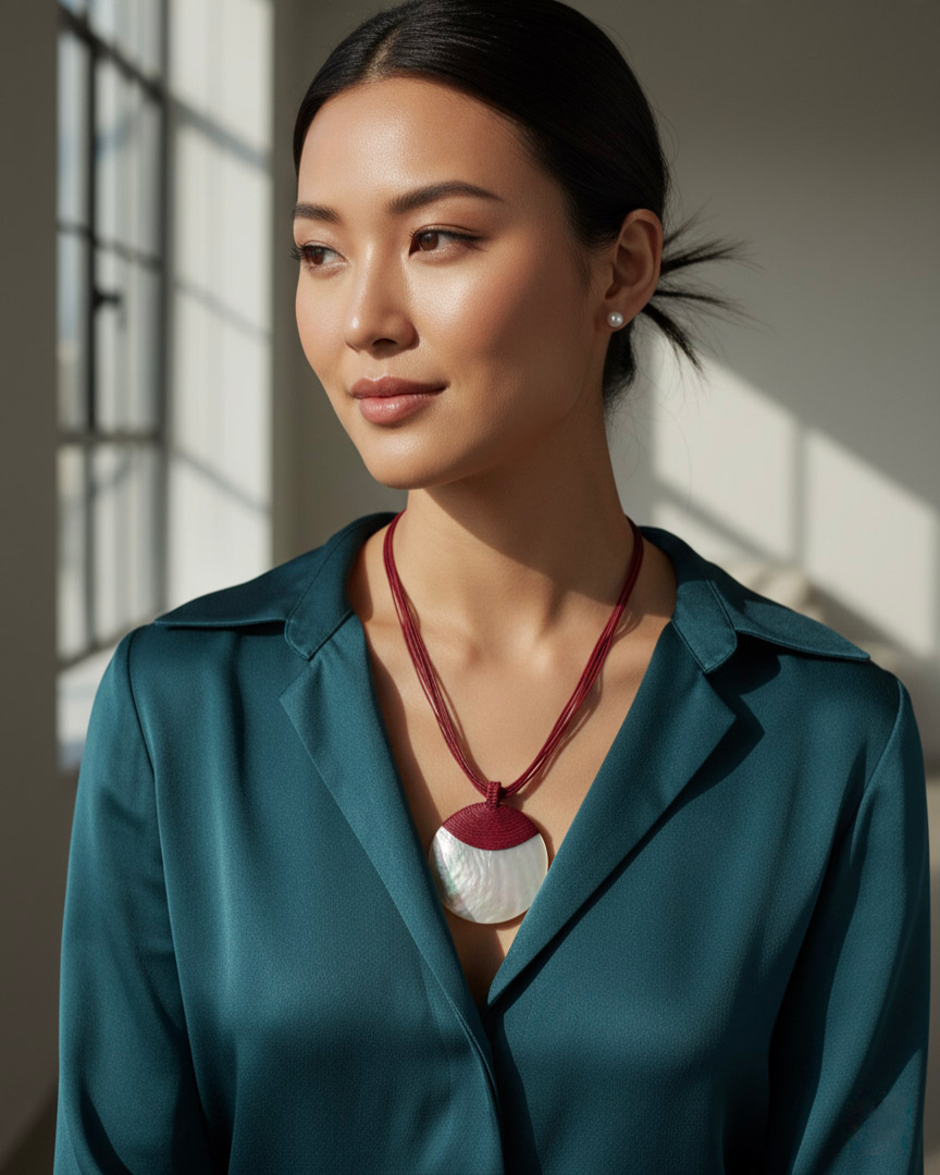 Vòng cổ mặt vỏ trai xà cừ thời trang Hity