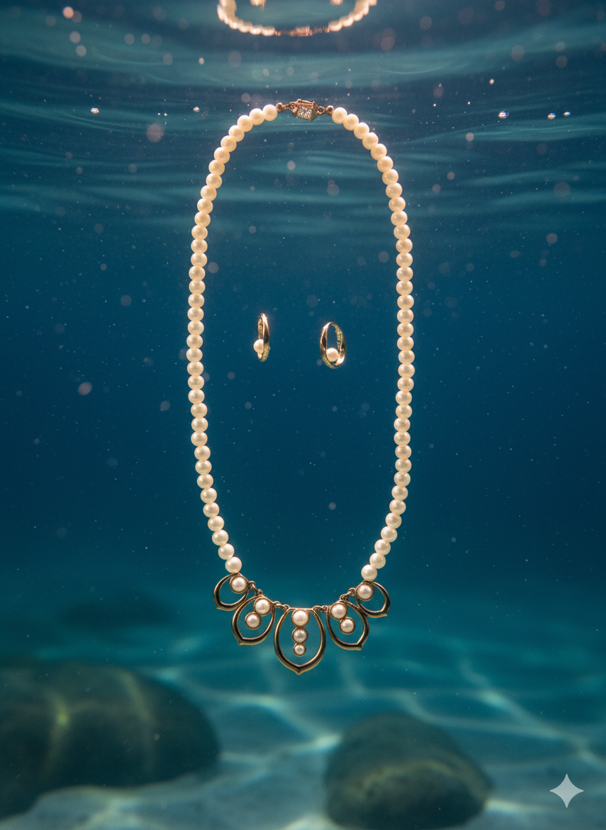 Bộ vòng cổ bông tai hạt trai thời trang Hity