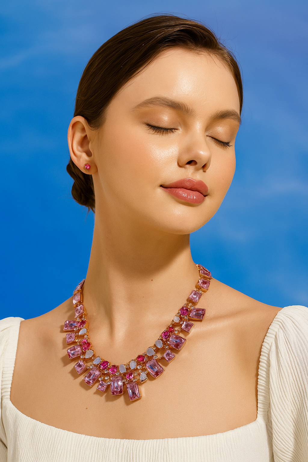 Vòng cổ pha lê trang sức đi tiệc thời trang Hity