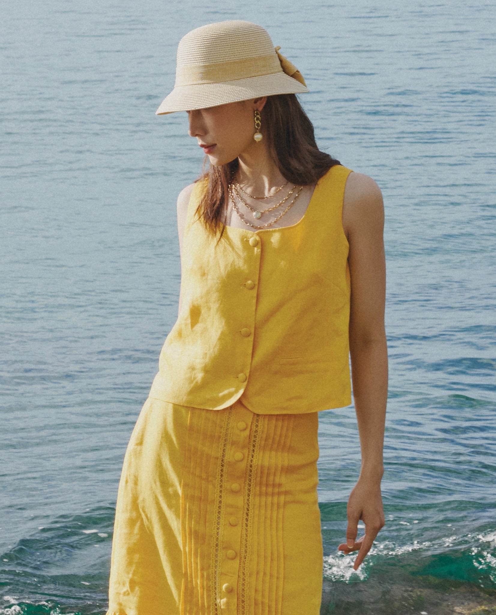 Áo Croptop Linen Tràng An TOP229 - Hity