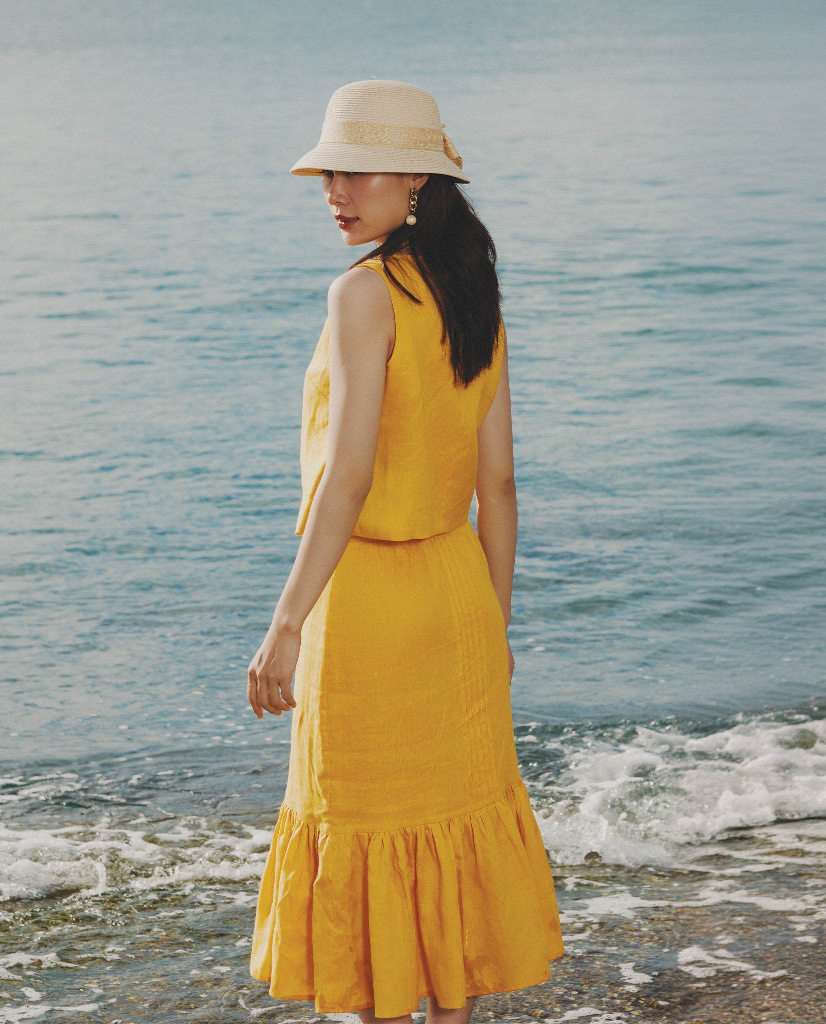 Áo Croptop Linen Tràng An TOP229 - Hity