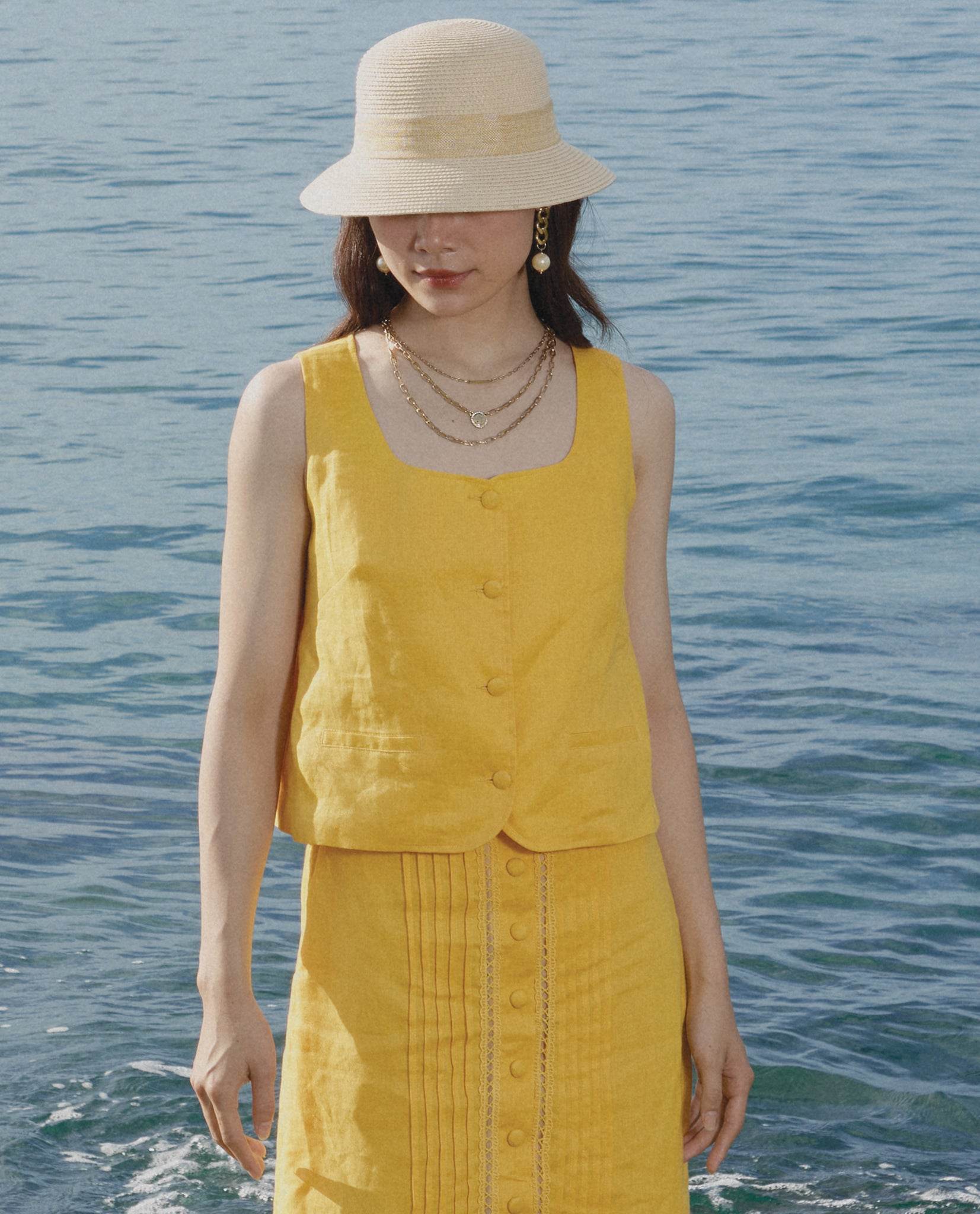 Áo Croptop Linen Tràng An TOP229 - Hity