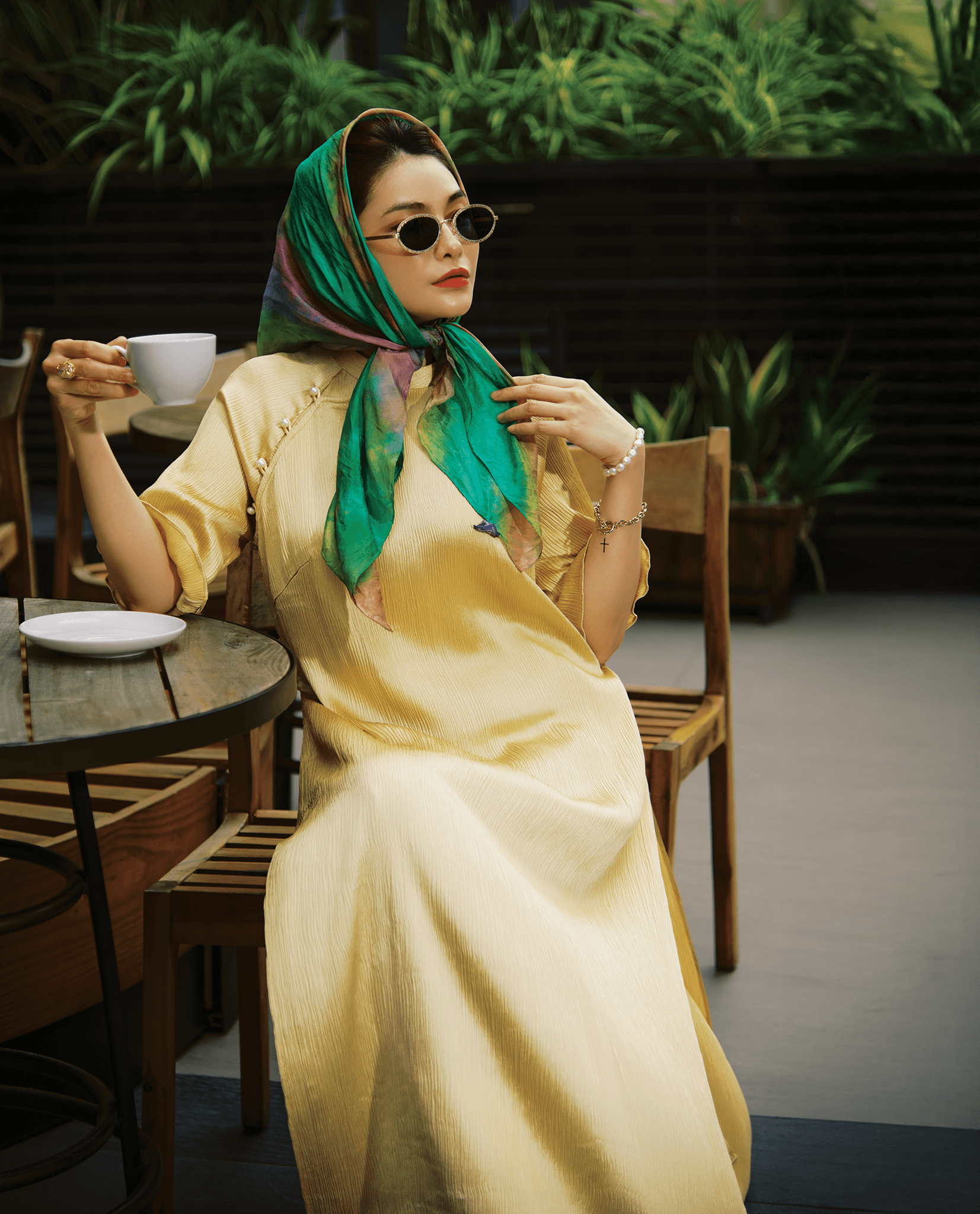 Áo Dài Lãnh Tơ Tằm Hoàng Kim ADA009 - Hity