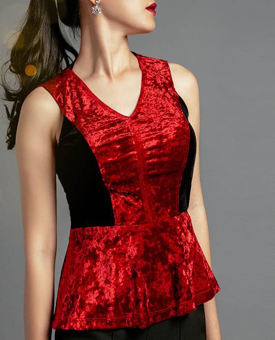 Áo Peplum Nhung Dạ Yến TOP123 - Hity