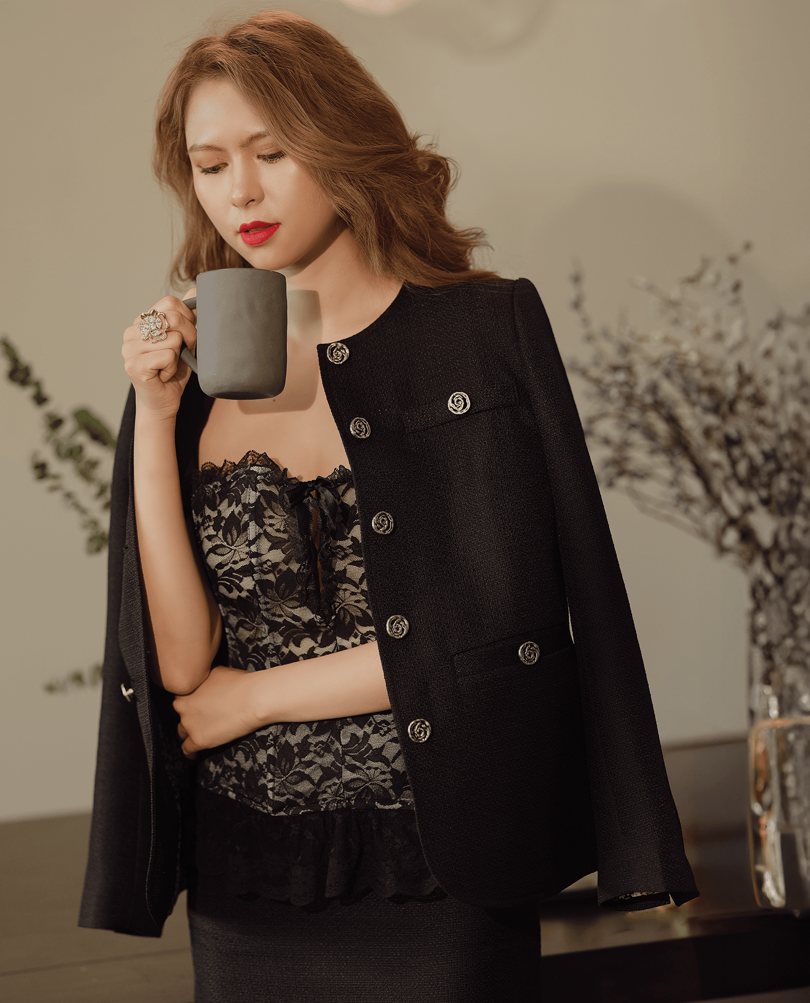 Áo Jacket Tweed Nam Hà TOP187 - Hity