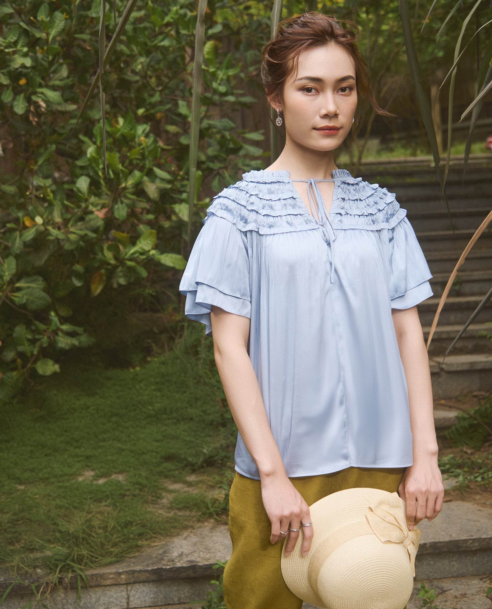 Áo Lụa Nhún Vân TOP221 - Hity